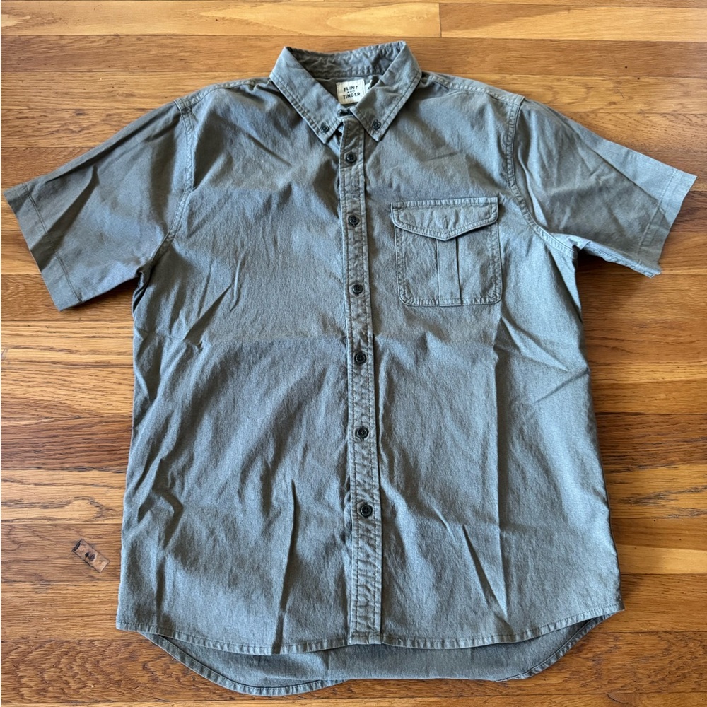 Olive Flint and Tinder short sleeve button down